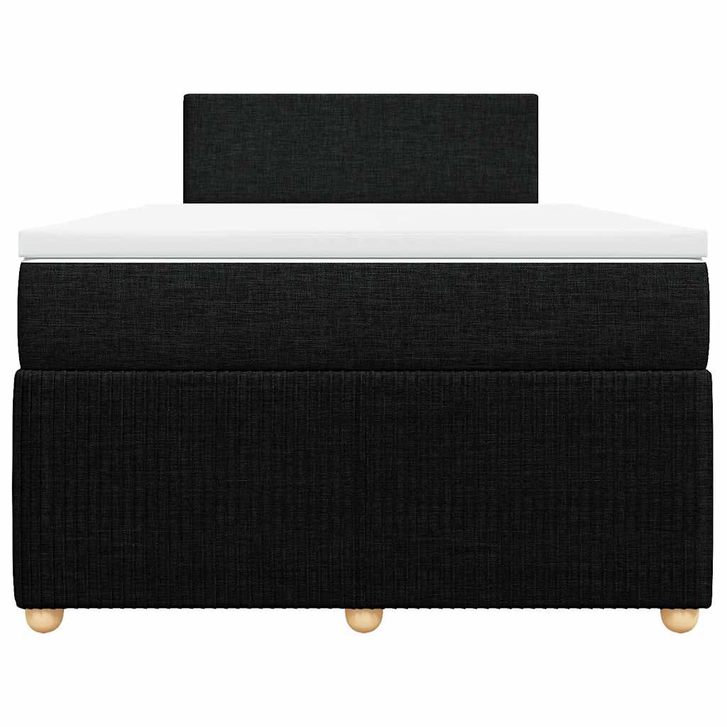 vidaXL Κρεβάτι Boxspring με Στρώμα Μαύρο 120x190 εκ. Υφασμάτινο