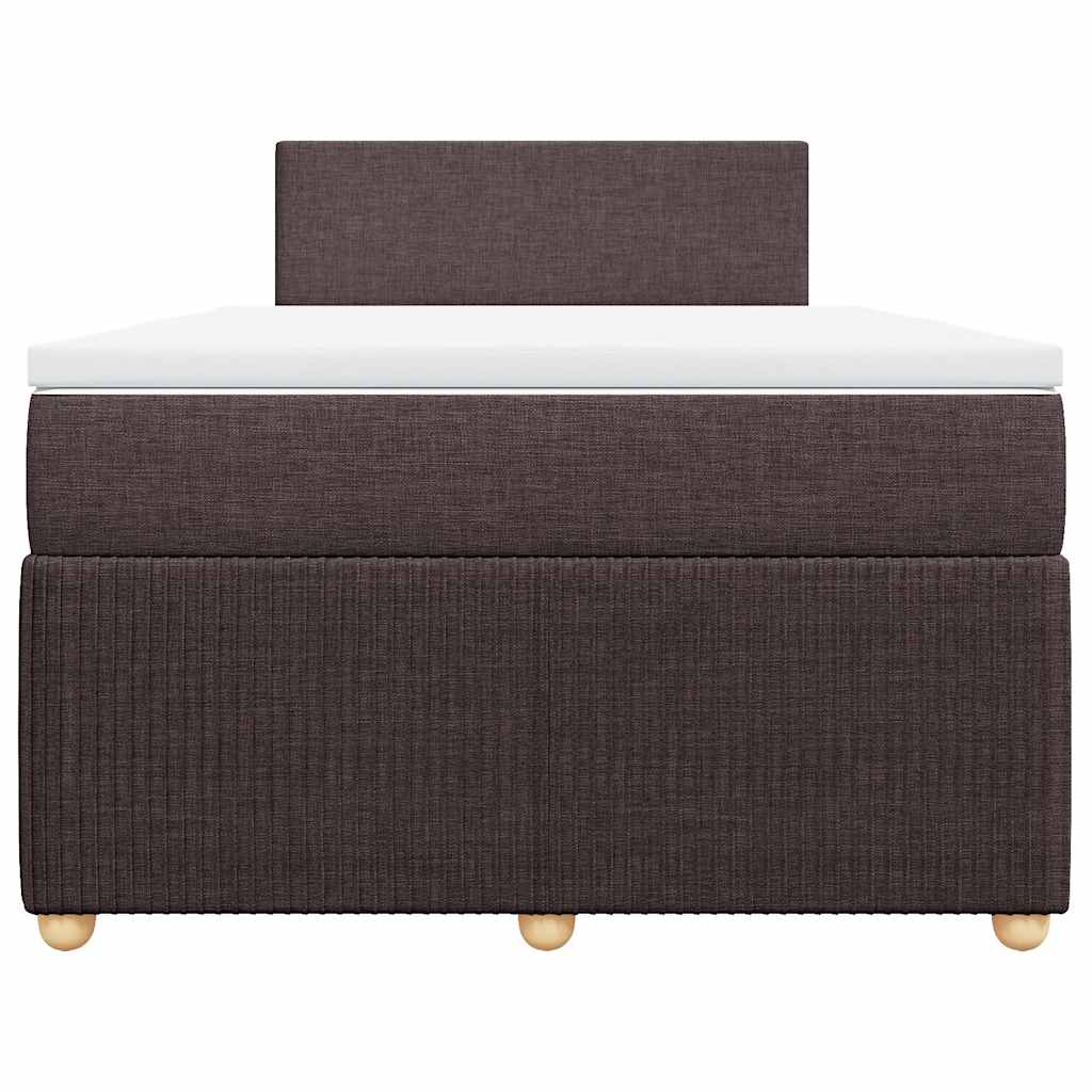 vidaXL Κρεβάτι Boxspring με Στρώμα Σκούρο Καφέ 120x190 εκ Υφασμάτινο
