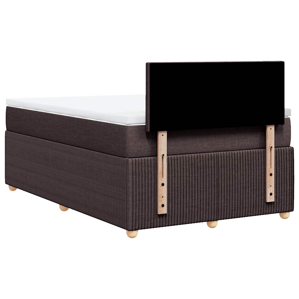 vidaXL Κρεβάτι Boxspring με Στρώμα Σκούρο Καφέ 120x190 εκ Υφασμάτινο