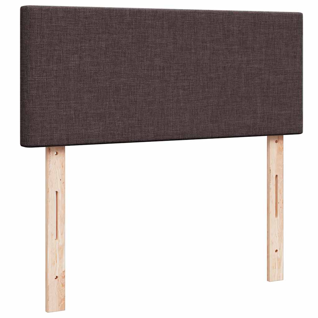 vidaXL Κρεβάτι Boxspring με Στρώμα Σκούρο Καφέ 120x190 εκ Υφασμάτινο