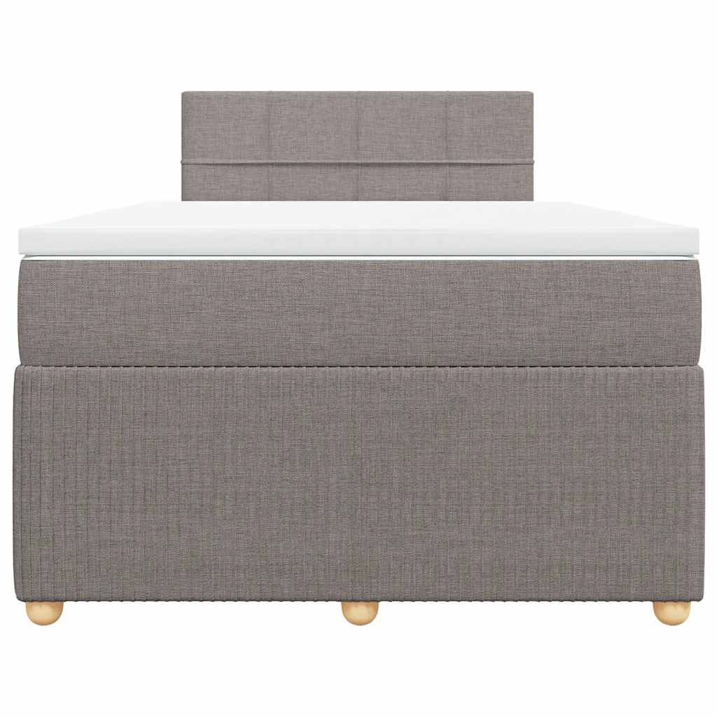 vidaXL Κρεβάτι Boxspring με Στρώμα Taupe 120x190 εκ. Υφασμάτινο