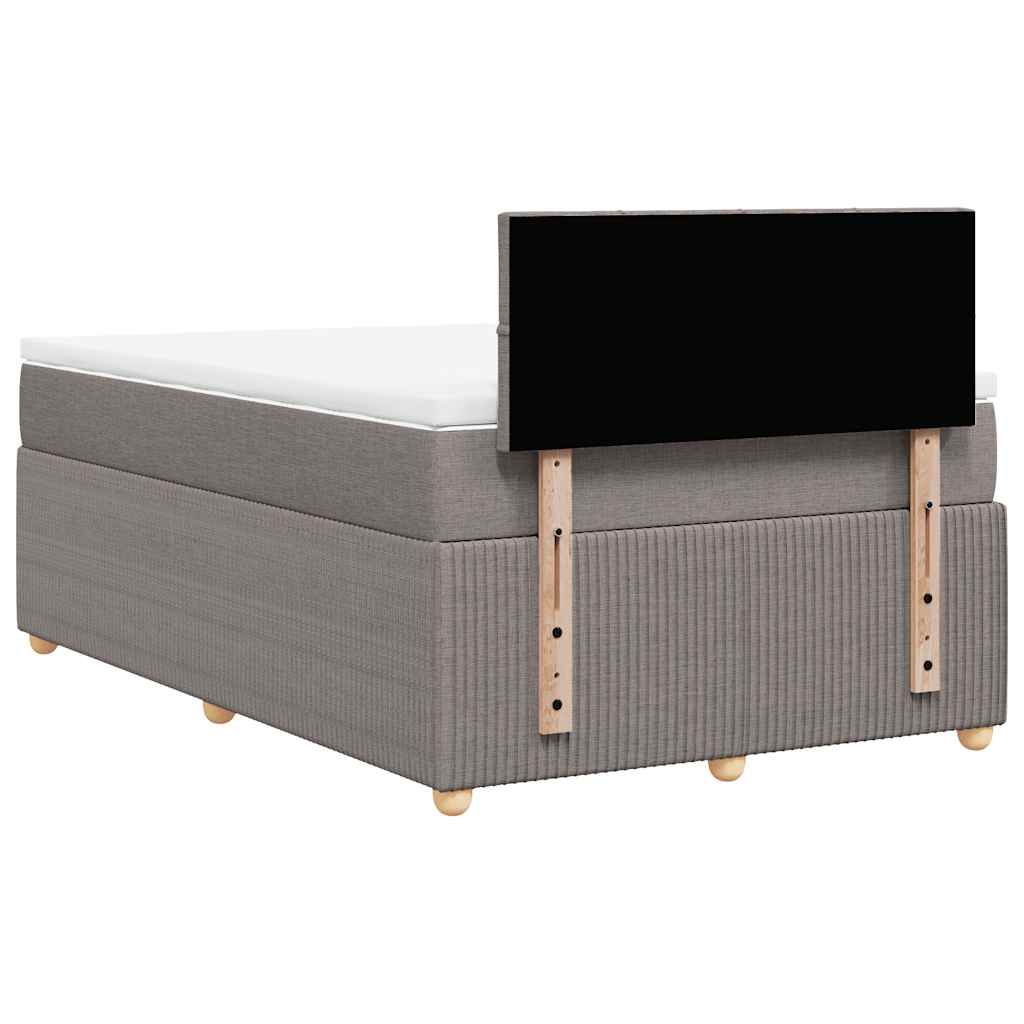 vidaXL Κρεβάτι Boxspring με Στρώμα Taupe 120x190 εκ. Υφασμάτινο