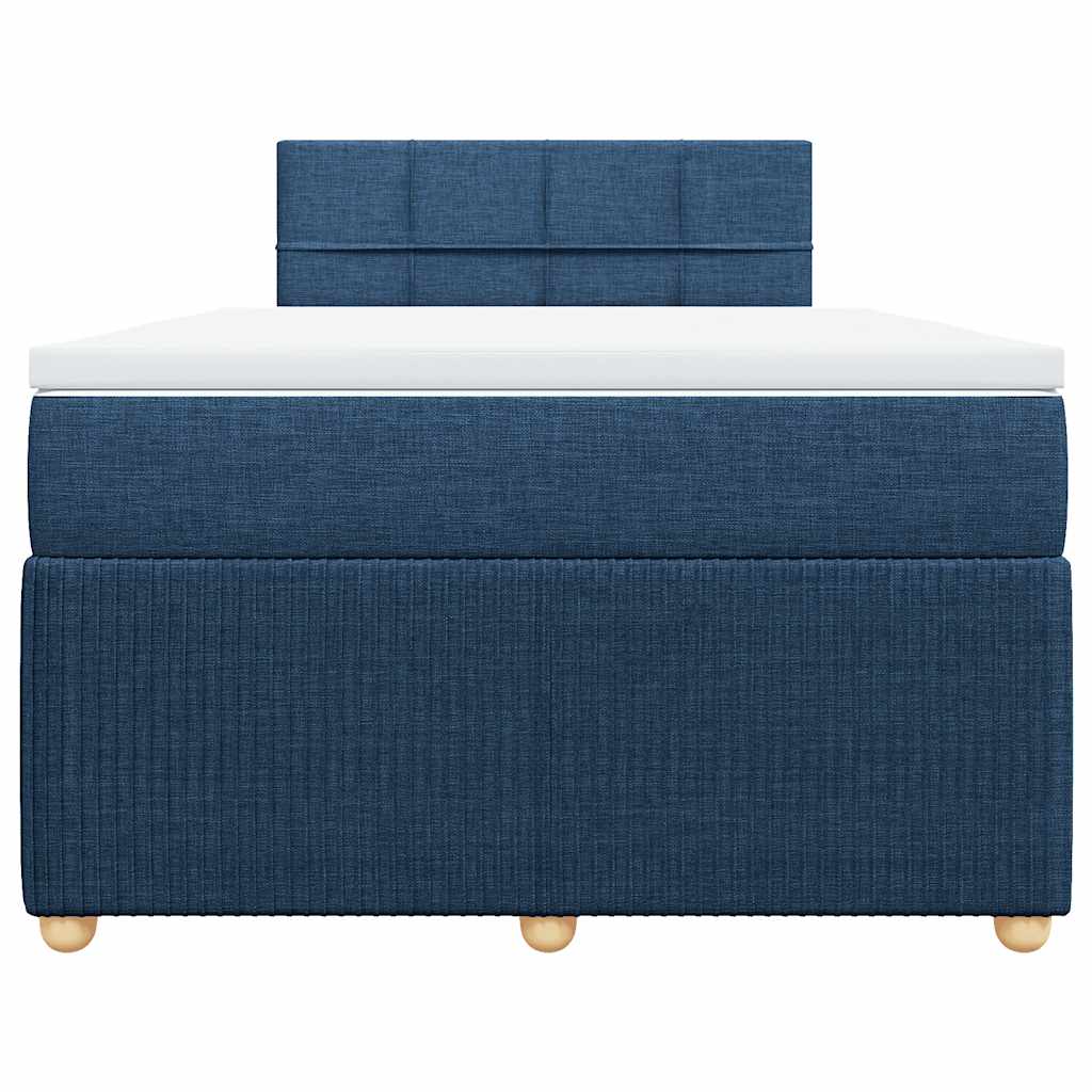 vidaXL Κρεβάτι Boxspring με Στρώμα Μπλε 120x190 εκ. Υφασμάτινο