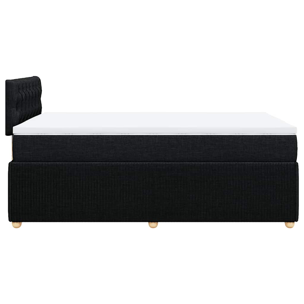 vidaXL Κρεβάτι Boxspring με Στρώμα Μαύρο 120x190 εκ. Υφασμάτινο