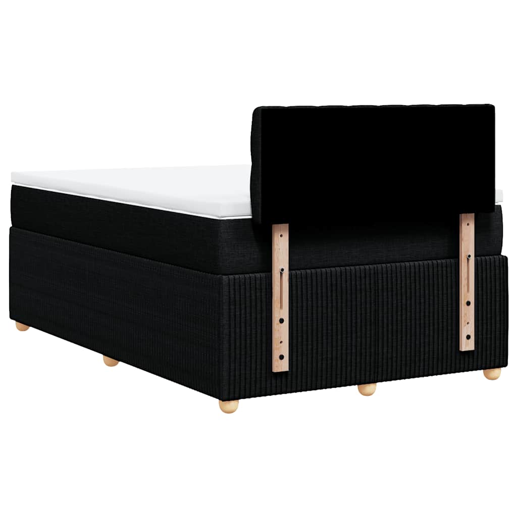 vidaXL Κρεβάτι Boxspring με Στρώμα Μαύρο 120x190 εκ. Υφασμάτινο