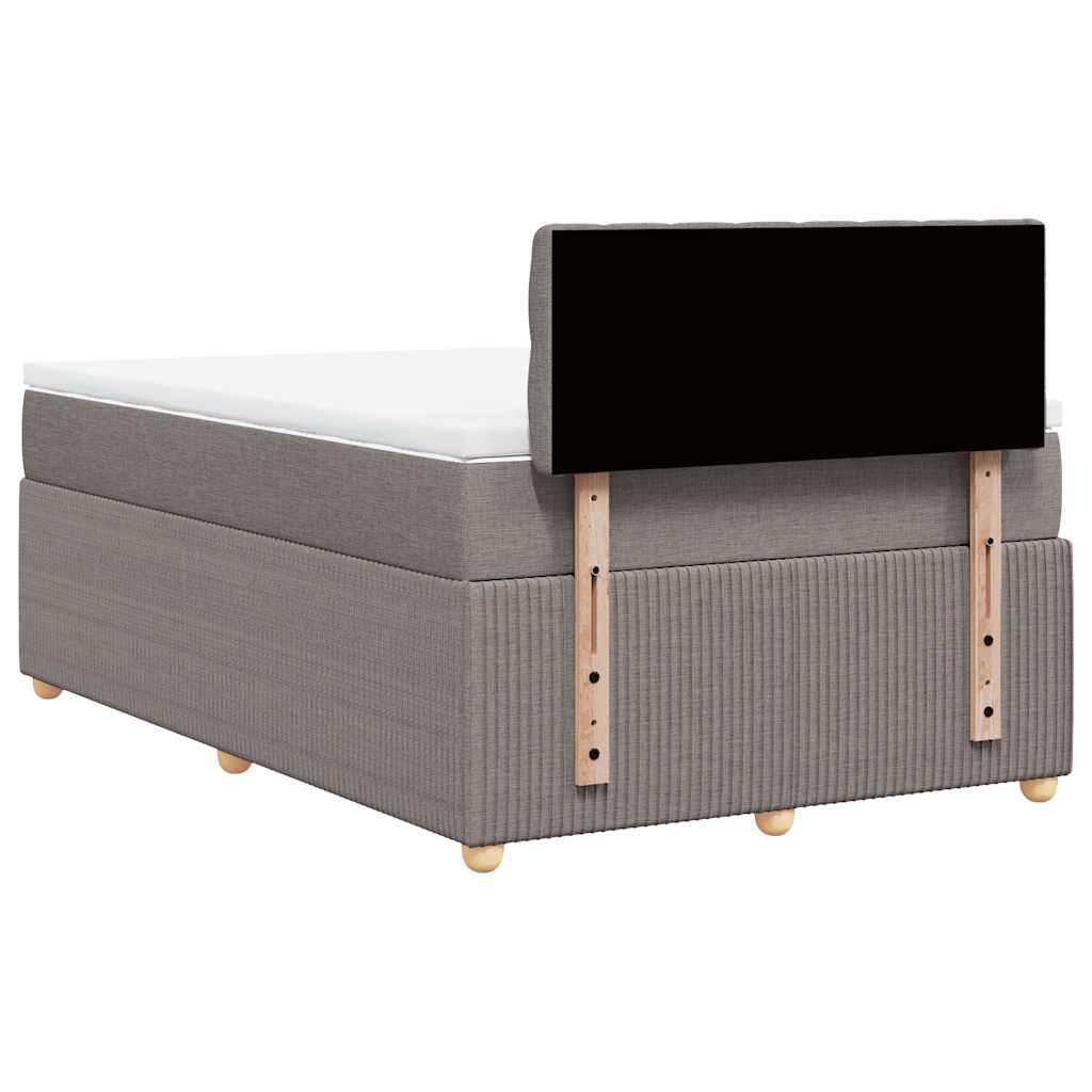 vidaXL Κρεβάτι Boxspring με Στρώμα Taupe 120x190 εκ. Υφασμάτινο