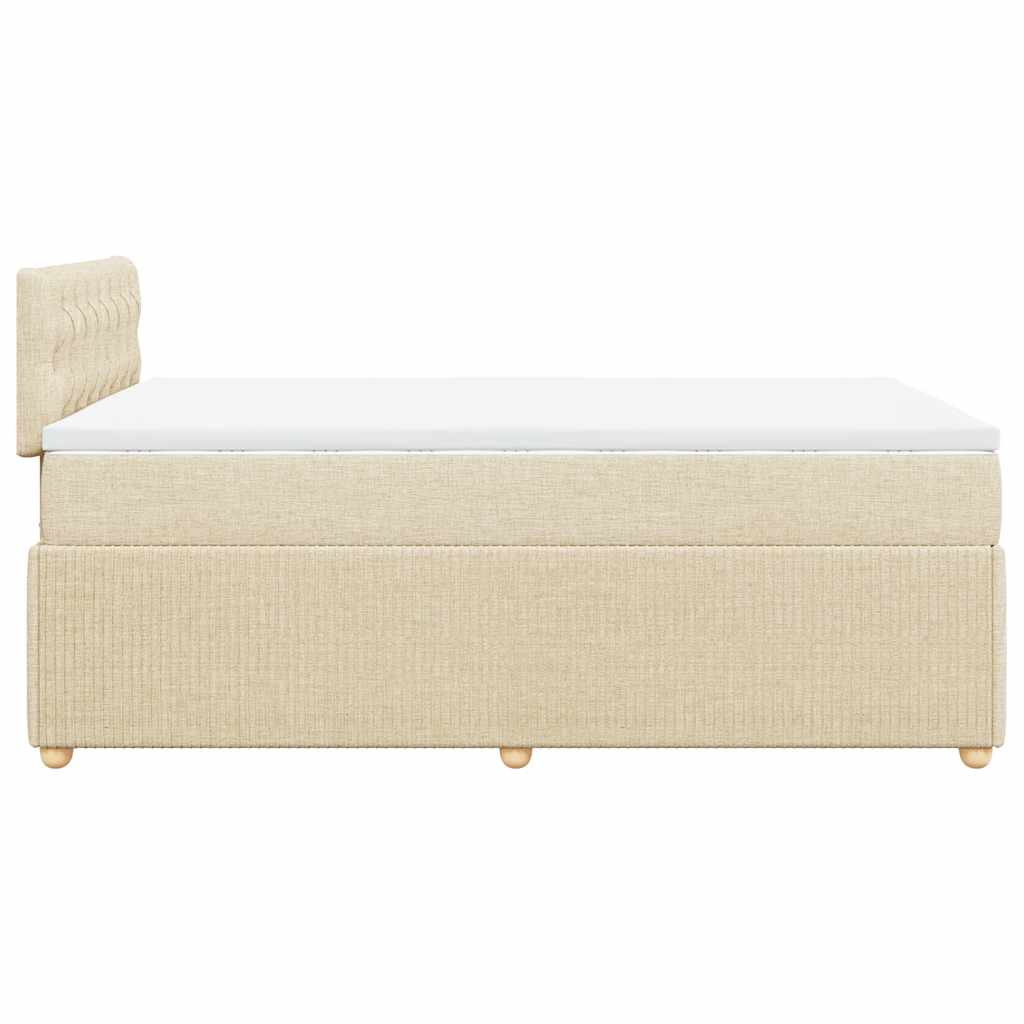 vidaXL Κρεβάτι Boxspring με Στρώμα Κρεμ 120x190 εκ. Υφασμάτινο