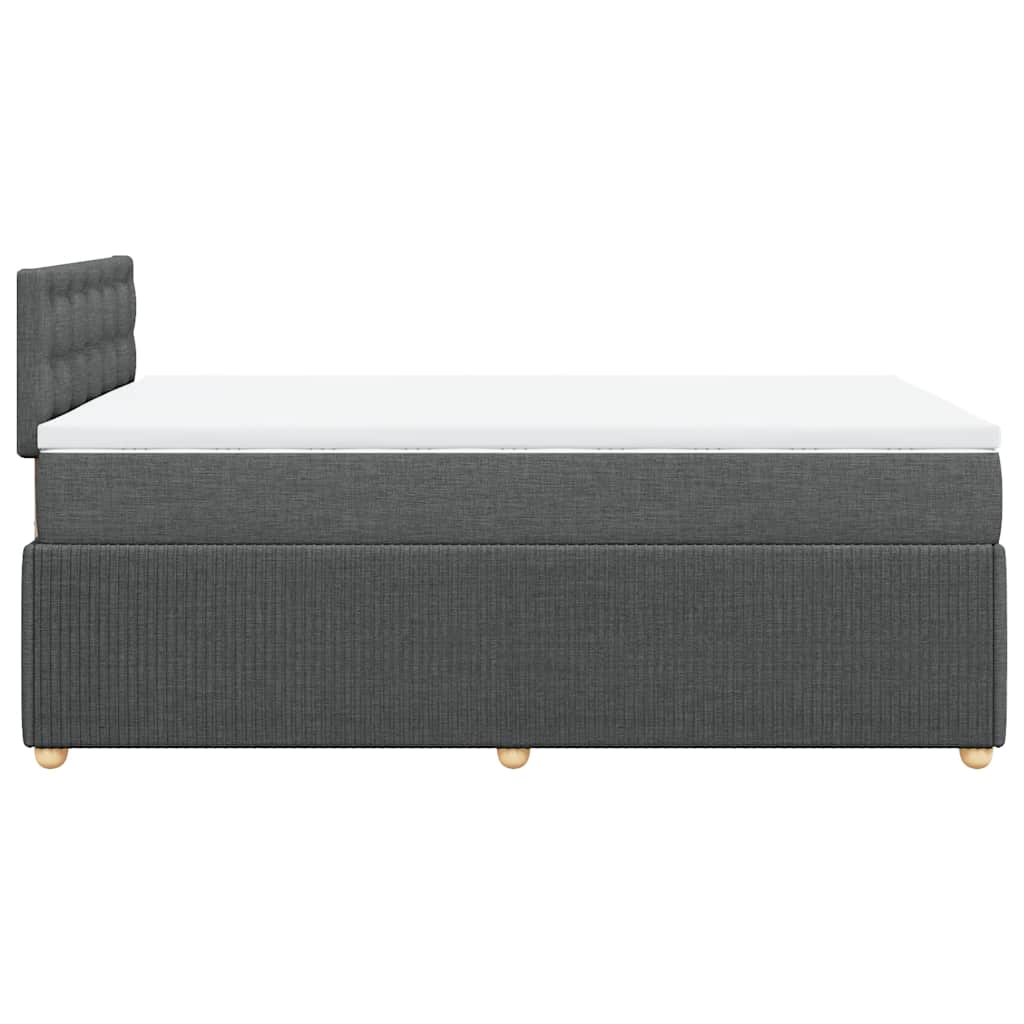 vidaXL Κρεβάτι Boxspring με Στρώμα Σκούρο Γκρι 120x190 εκ Υφασμάτινο
