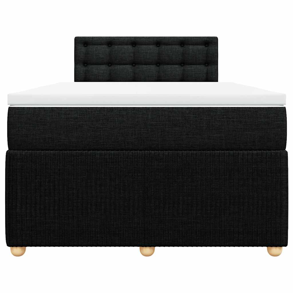 vidaXL Κρεβάτι Boxspring με Στρώμα Μαύρο 120x190 εκ. Υφασμάτινο