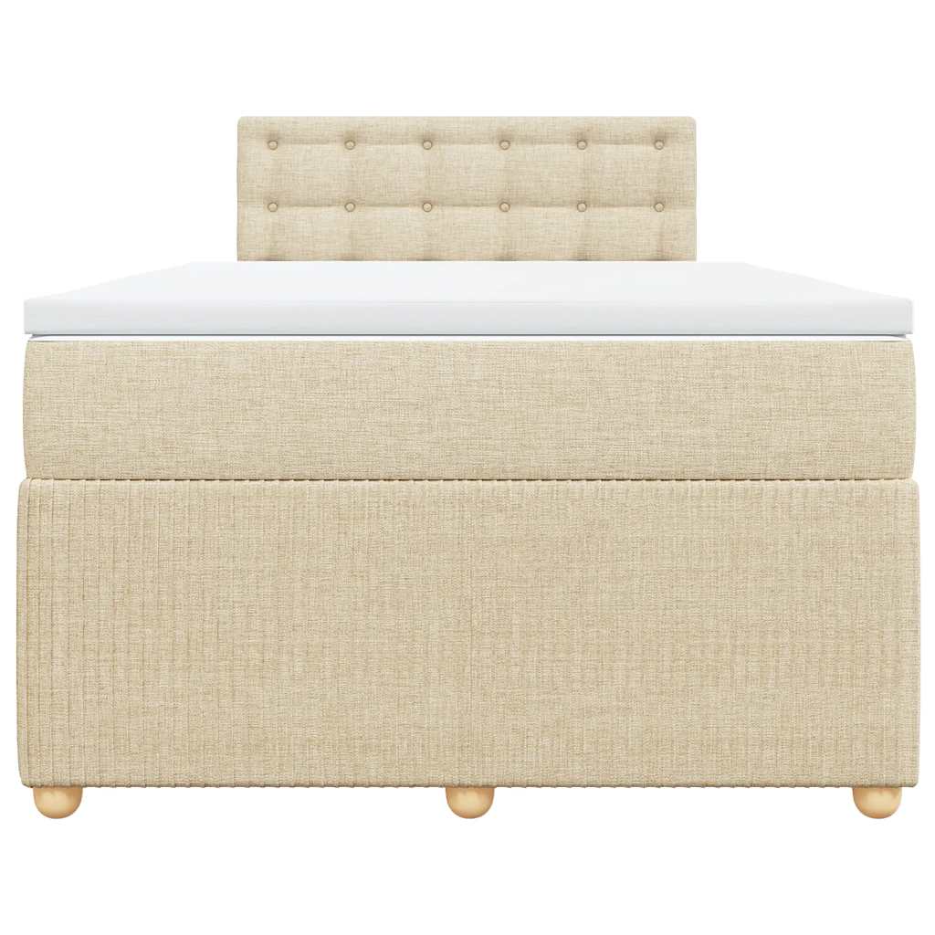 vidaXL Κρεβάτι Boxspring με Στρώμα Κρεμ 120x190 εκ. Υφασμάτινο