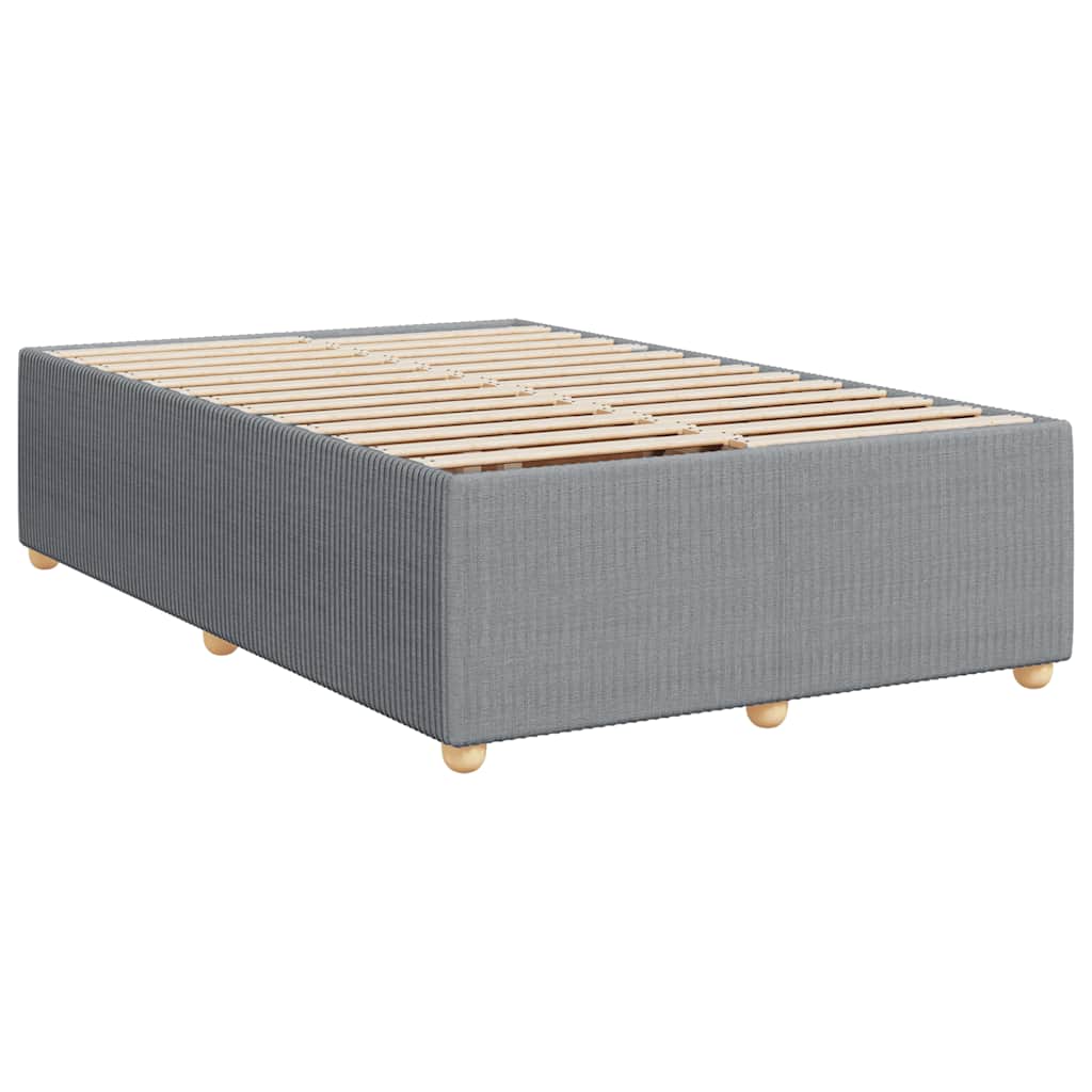 vidaXL Κρεβάτι Boxspring με Στρώμα Ανοιχτό Γκρι 120x200 εκ. Υφασμάτινο