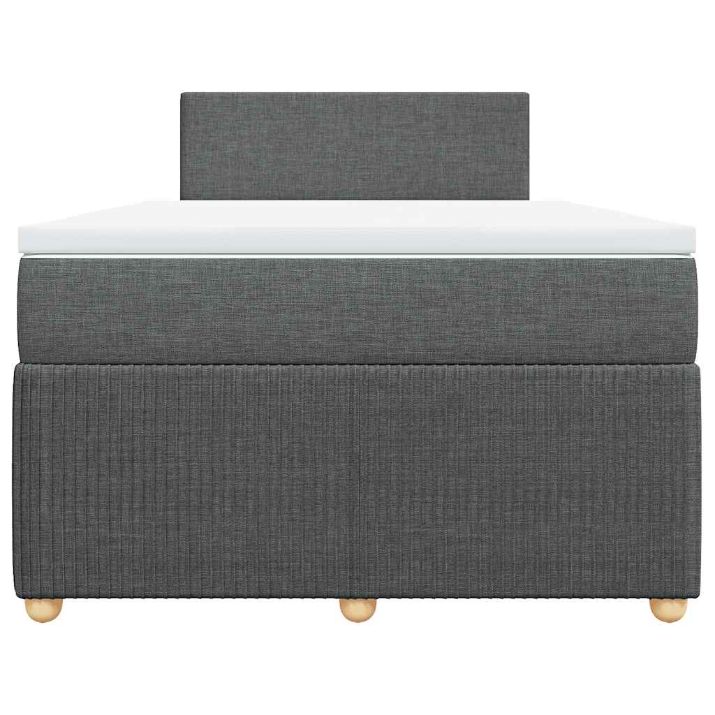 vidaXL Κρεβάτι Boxspring με Στρώμα Σκούρο Γκρι 120x200 εκ. Υφασμάτινο