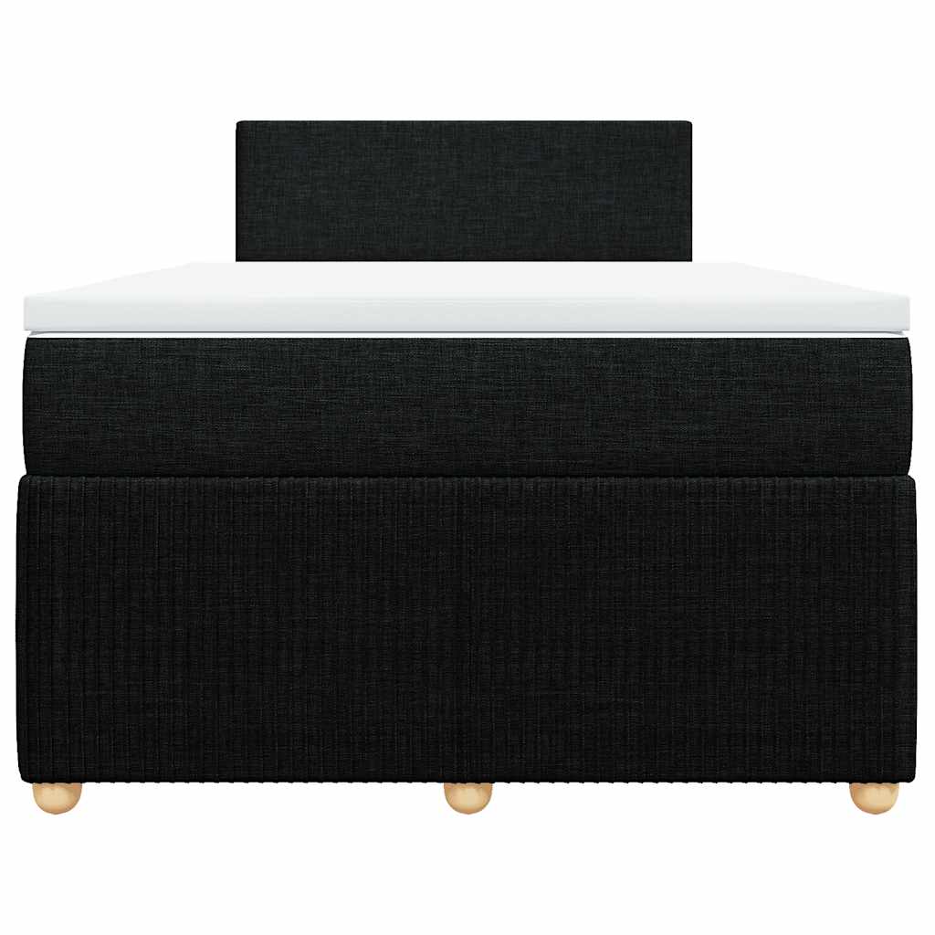 vidaXL Κρεβάτι Boxspring με Στρώμα Μαύρο 120x200 εκ. Υφασμάτινο