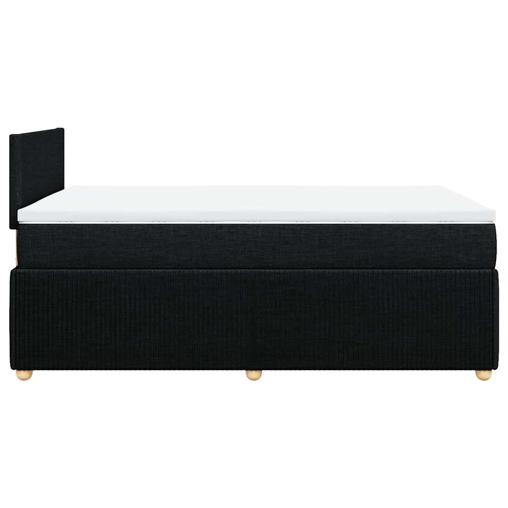 vidaXL Κρεβάτι Boxspring με Στρώμα Μαύρο 120x200 εκ. Υφασμάτινο
