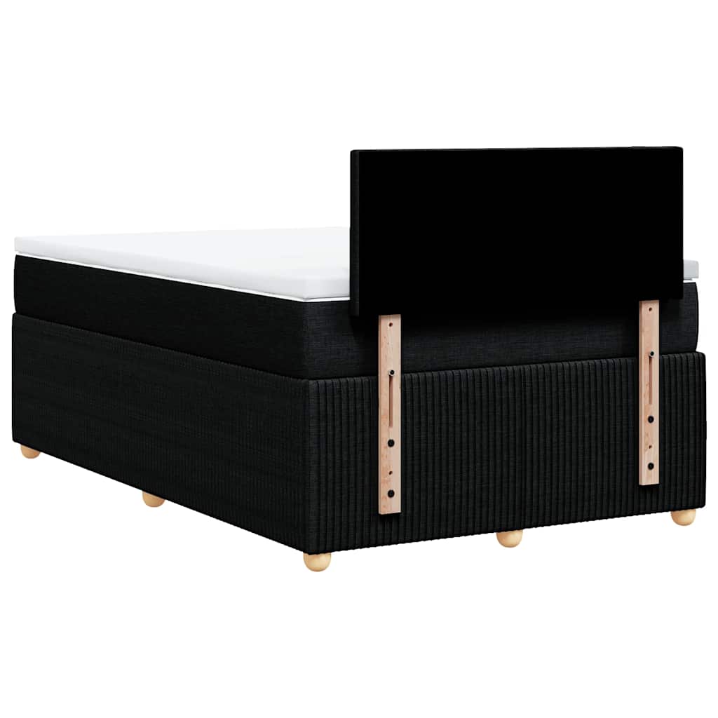 vidaXL Κρεβάτι Boxspring με Στρώμα Μαύρο 120x200 εκ. Υφασμάτινο
