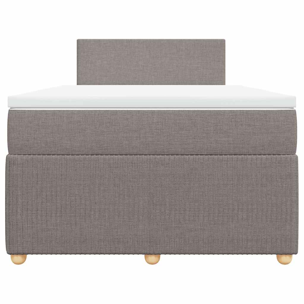 vidaXL Κρεβάτι Boxspring με Στρώμα Taupe 120x200 εκ. Υφασμάτινο