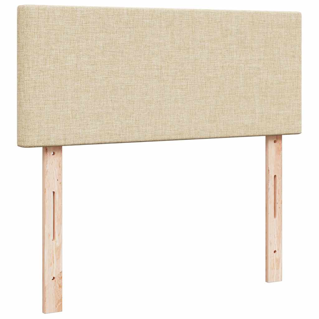 vidaXL Κρεβάτι Boxspring με Στρώμα Κρεμ 120x200 εκ. Υφασμάτινο