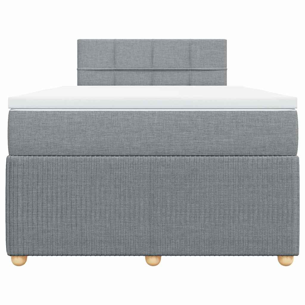 vidaXL Κρεβάτι Boxspring με Στρώμα Ανοιχτό Γκρι 120x200 εκ. Υφασμάτινο