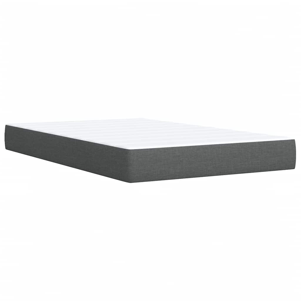 vidaXL Κρεβάτι Boxspring με Στρώμα Σκούρο Γκρι 120x200 εκ. Υφασμάτινο