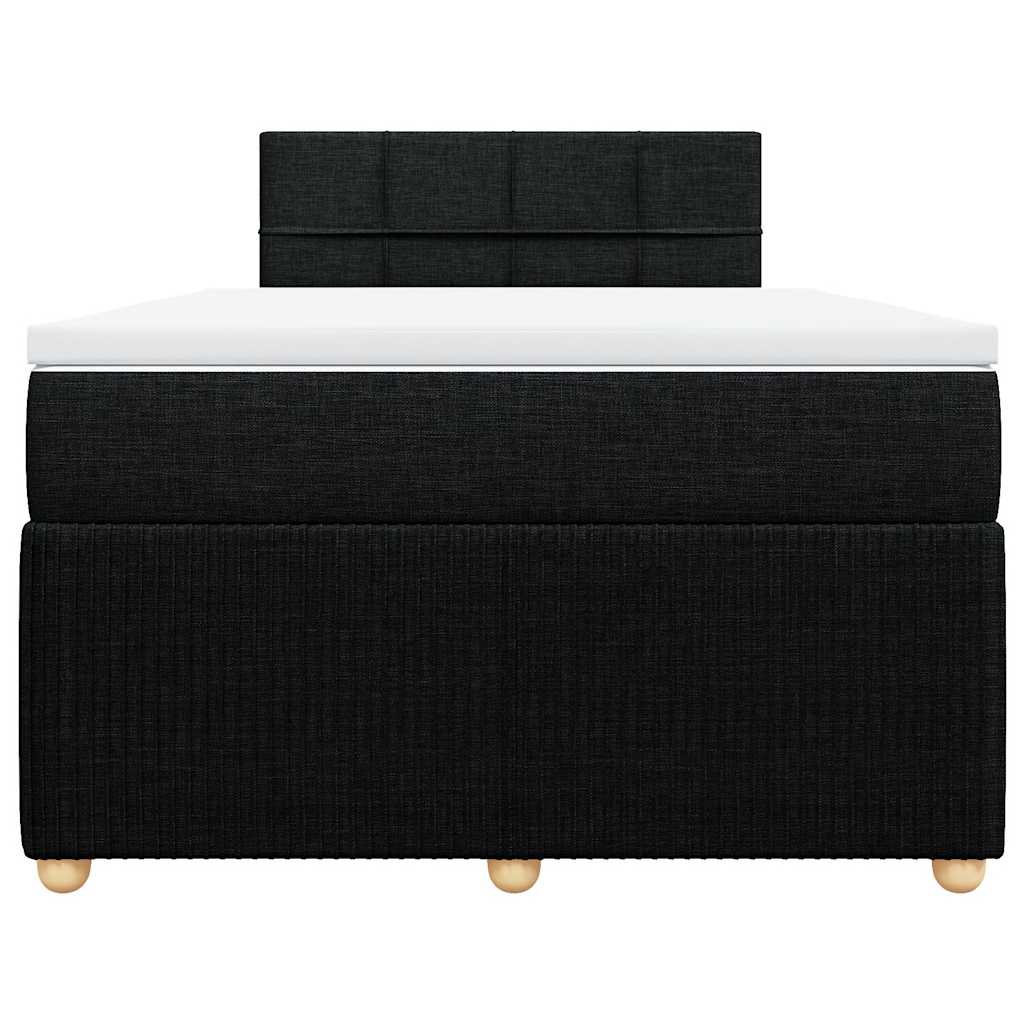 vidaXL Κρεβάτι Boxspring με Στρώμα Μαύρο 120x200 εκ. Υφασμάτινο