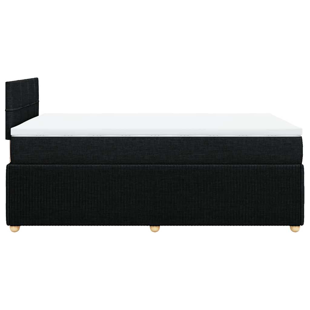 vidaXL Κρεβάτι Boxspring με Στρώμα Μαύρο 120x200 εκ. Υφασμάτινο