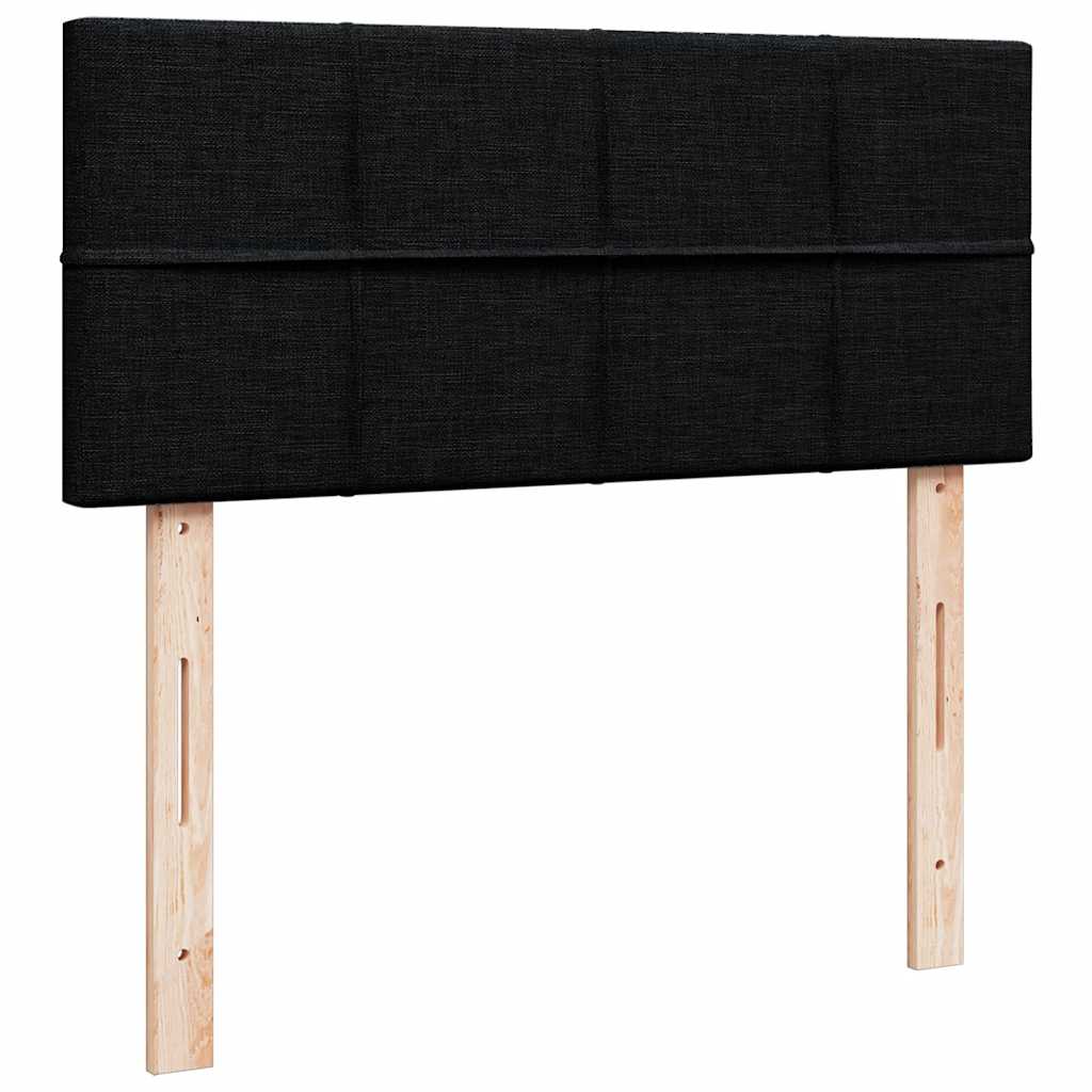 vidaXL Κρεβάτι Boxspring με Στρώμα Μαύρο 120x200 εκ. Υφασμάτινο
