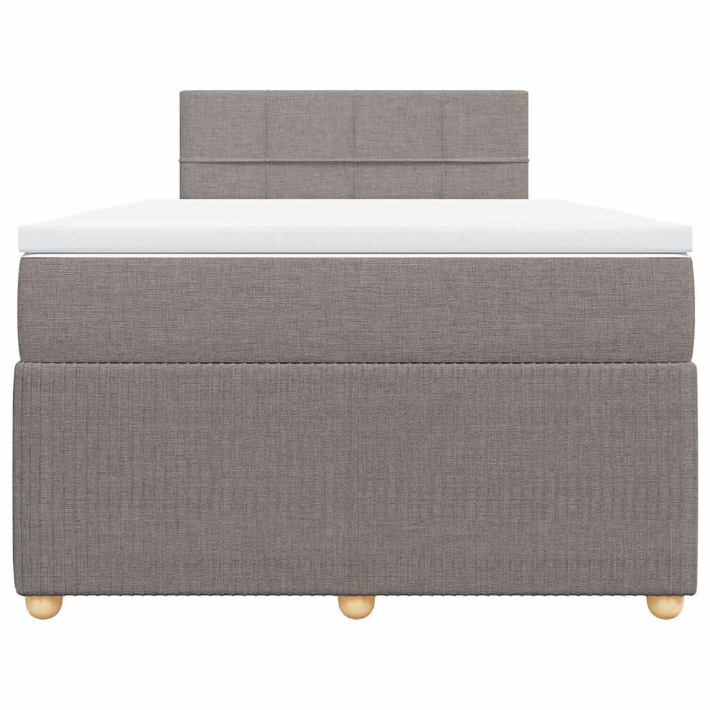 vidaXL Κρεβάτι Boxspring με Στρώμα Taupe 120x200 εκ. Υφασμάτινο