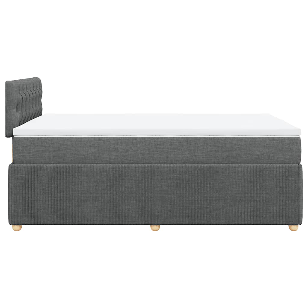 vidaXL Κρεβάτι Boxspring με Στρώμα Σκούρο Γκρι 120x200 εκ. Υφασμάτινο