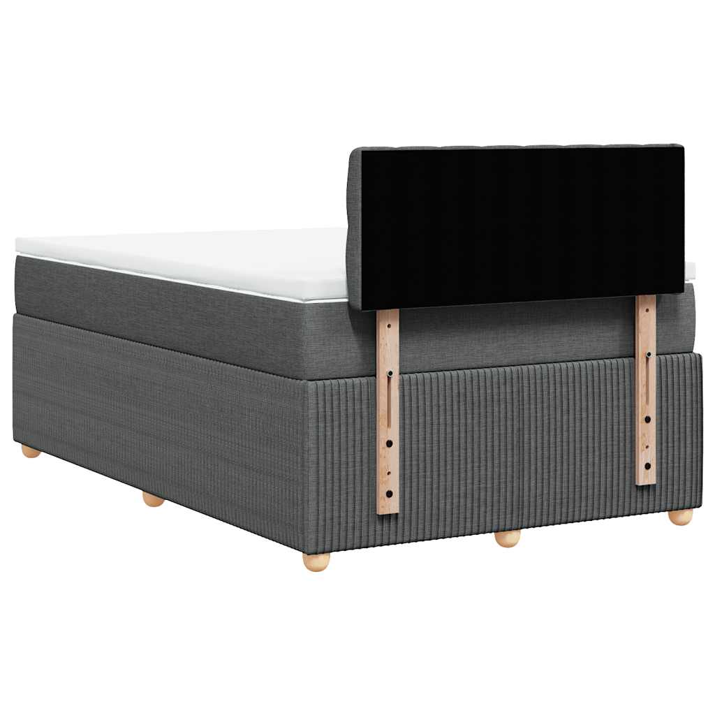 vidaXL Κρεβάτι Boxspring με Στρώμα Σκούρο Γκρι 120x200 εκ. Υφασμάτινο