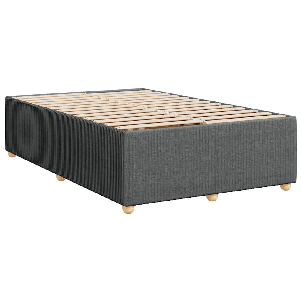 vidaXL Κρεβάτι Boxspring με Στρώμα Σκούρο Γκρι 120x200 εκ. Υφασμάτινο