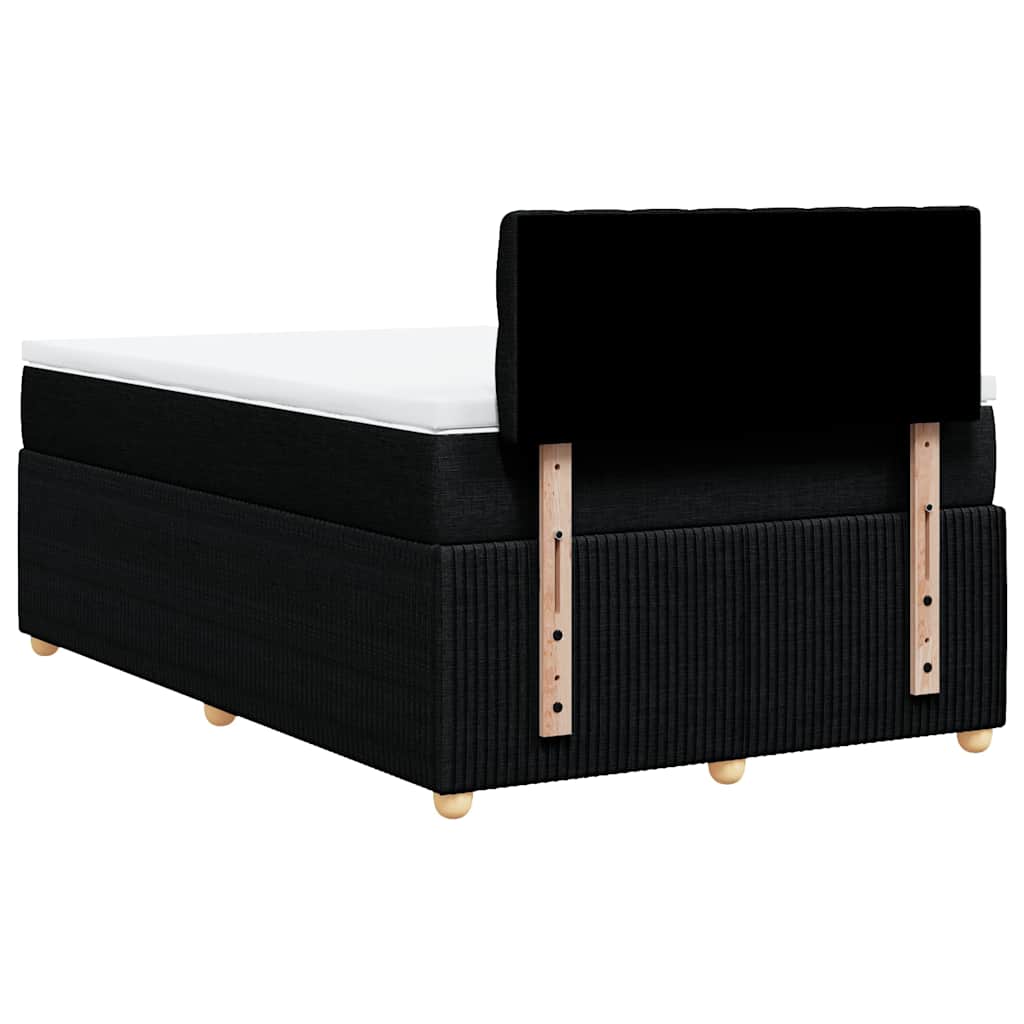 vidaXL Κρεβάτι Boxspring με Στρώμα Μαύρο 120x200 εκ. Υφασμάτινο