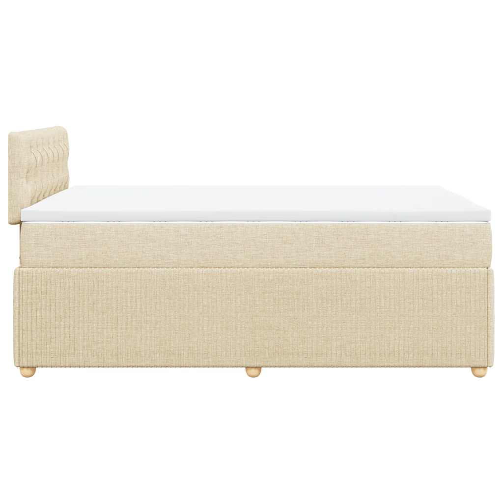 vidaXL Κρεβάτι Boxspring με Στρώμα Κρεμ 120x200 εκ. Υφασμάτινο