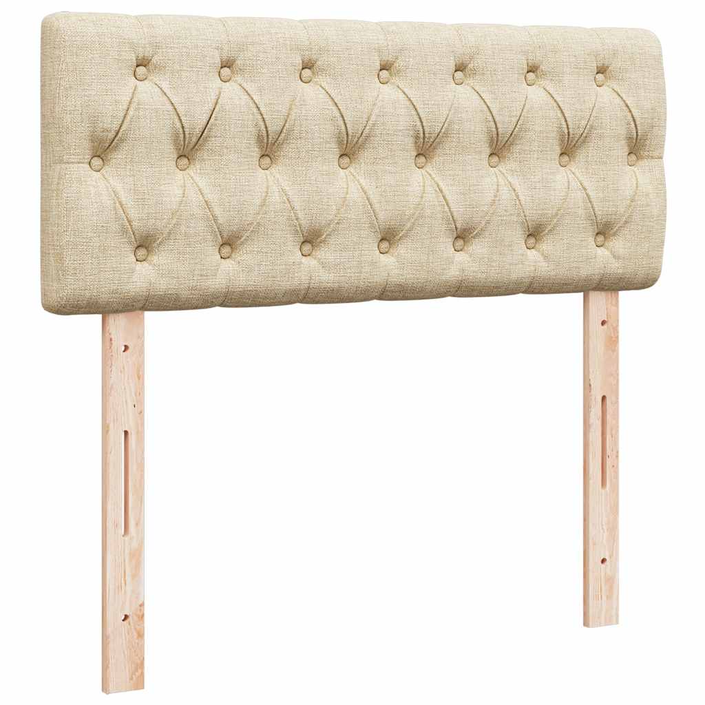 vidaXL Κρεβάτι Boxspring με Στρώμα Κρεμ 120x200 εκ. Υφασμάτινο