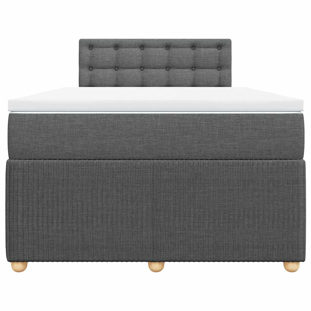 vidaXL Κρεβάτι Boxspring με Στρώμα Σκούρο Γκρι 120x200 εκ. Υφασμάτινο