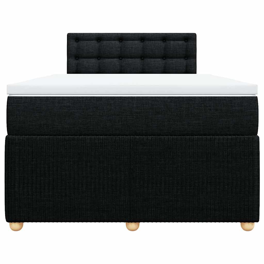 vidaXL Κρεβάτι Boxspring με Στρώμα Μαύρο 120x200 εκ. Υφασμάτινο