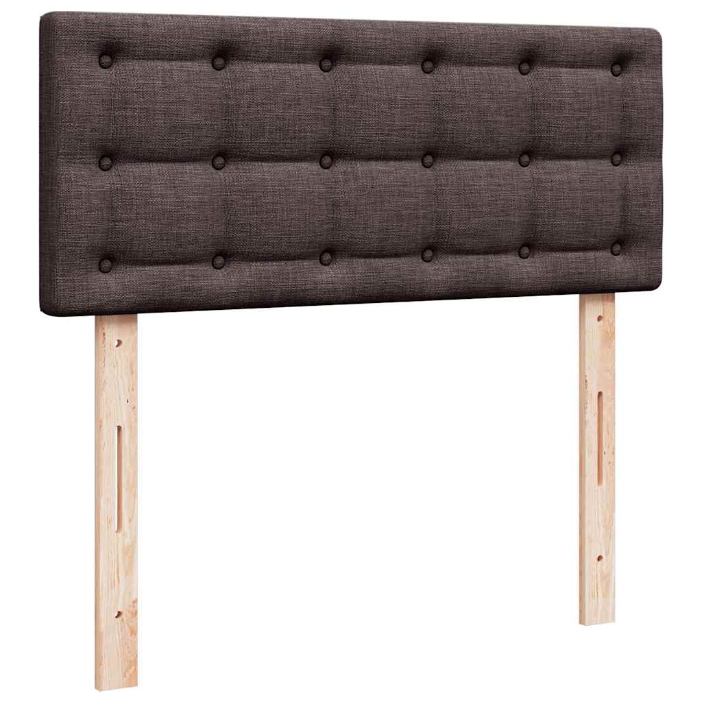 vidaXL Κρεβάτι Boxspring με Στρώμα Σκούρο Καφέ 120x200 εκ. Υφασμάτινο
