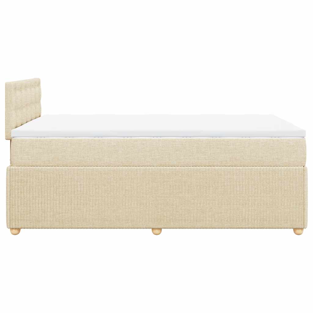 vidaXL Κρεβάτι Boxspring με Στρώμα Κρεμ 120x200 εκ. Υφασμάτινο