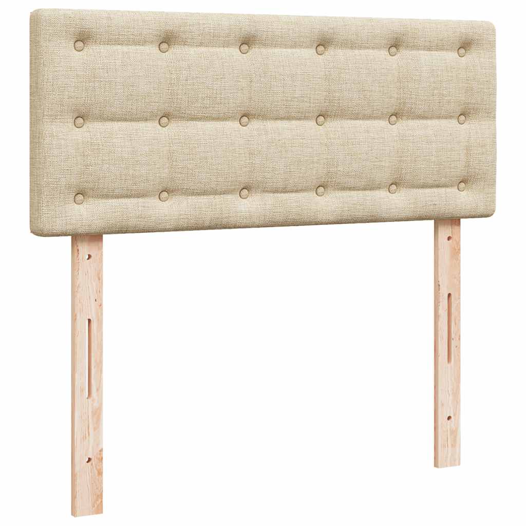 vidaXL Κρεβάτι Boxspring με Στρώμα Κρεμ 120x200 εκ. Υφασμάτινο