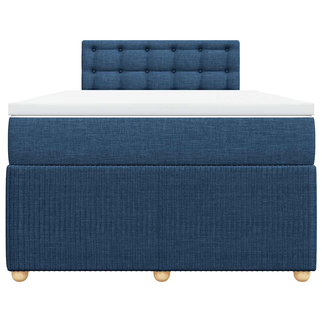 vidaXL Κρεβάτι Boxspring με Στρώμα Μπλε 120x200 εκ. Υφασμάτινο