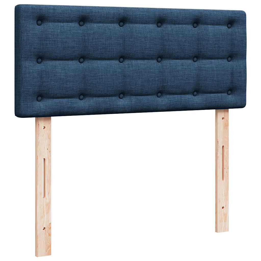 vidaXL Κρεβάτι Boxspring με Στρώμα Μπλε 120x200 εκ. Υφασμάτινο