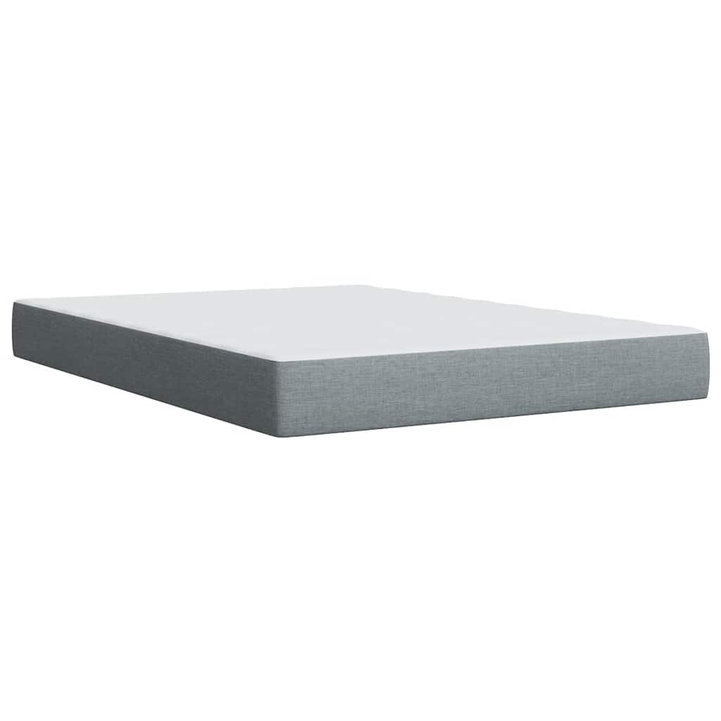 vidaXL Κρεβάτι Boxspring με Στρώμα Ανοιχτό Γκρι 140x190 εκ. Υφασμάτινο