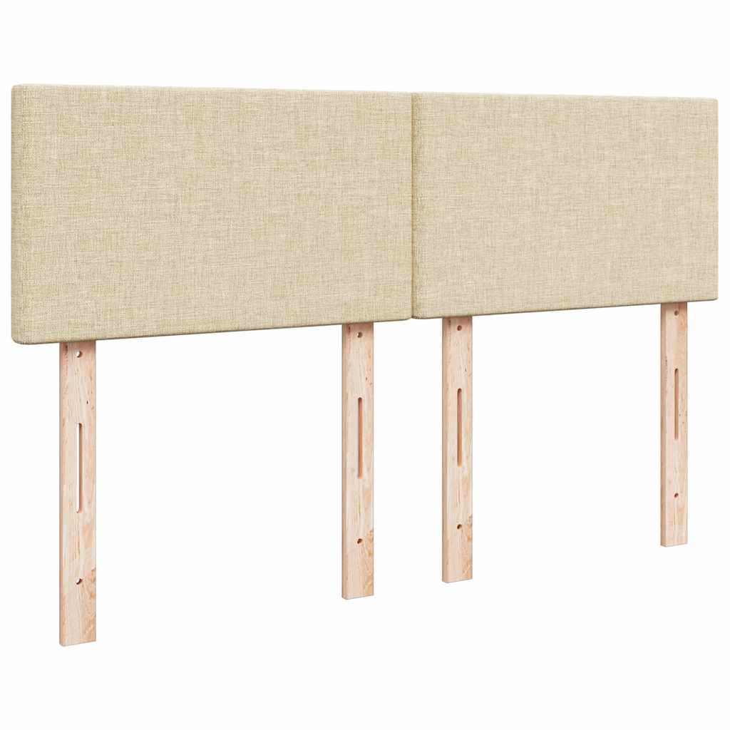 vidaXL Κρεβάτι Boxspring με Στρώμα Κρεμ 140x190 εκ. Υφασμάτινο