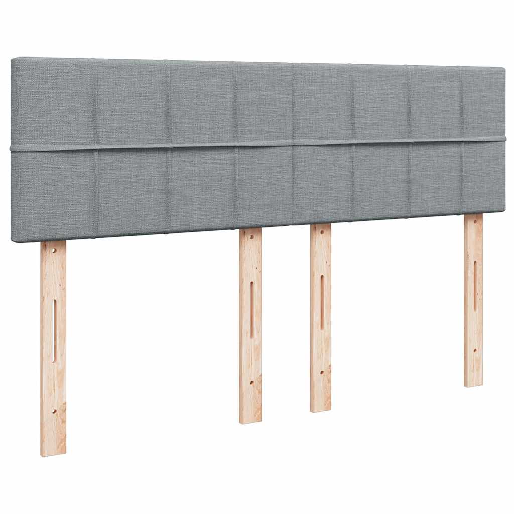 vidaXL Κρεβάτι Boxspring με Στρώμα Ανοιχτό Γκρι 140x190 εκ. Υφασμάτινο