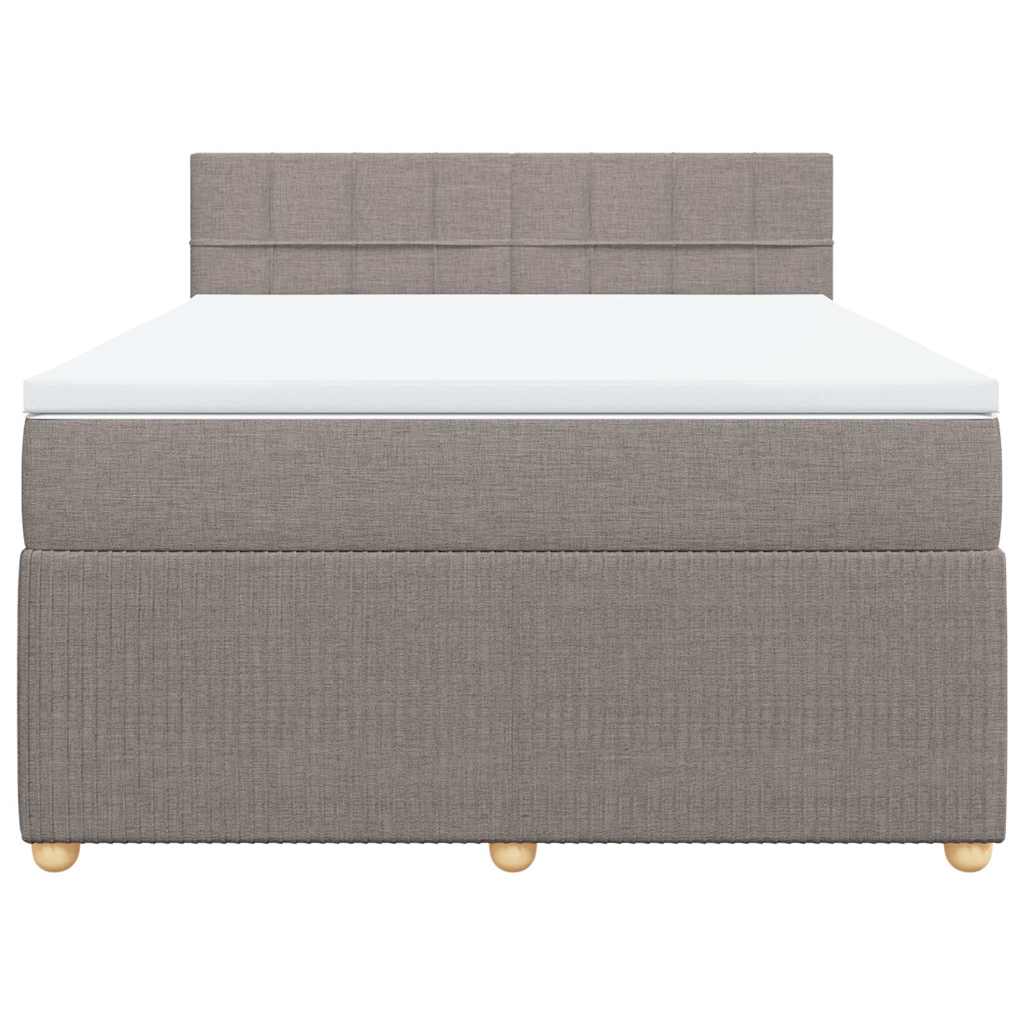 vidaXL Κρεβάτι Boxspring με Στρώμα Taupe 140x190 εκ. Υφασμάτινο