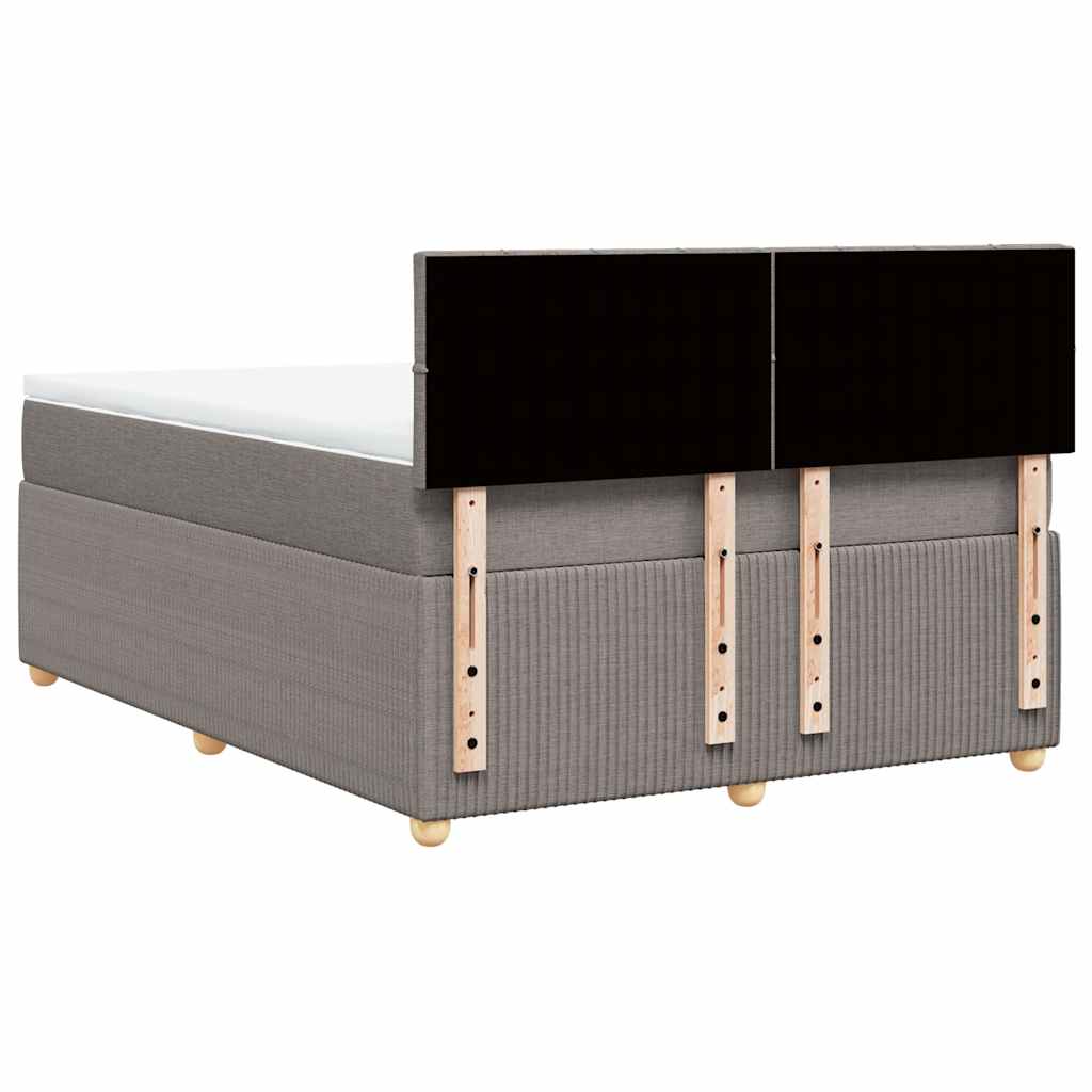 vidaXL Κρεβάτι Boxspring με Στρώμα Taupe 140x190 εκ. Υφασμάτινο