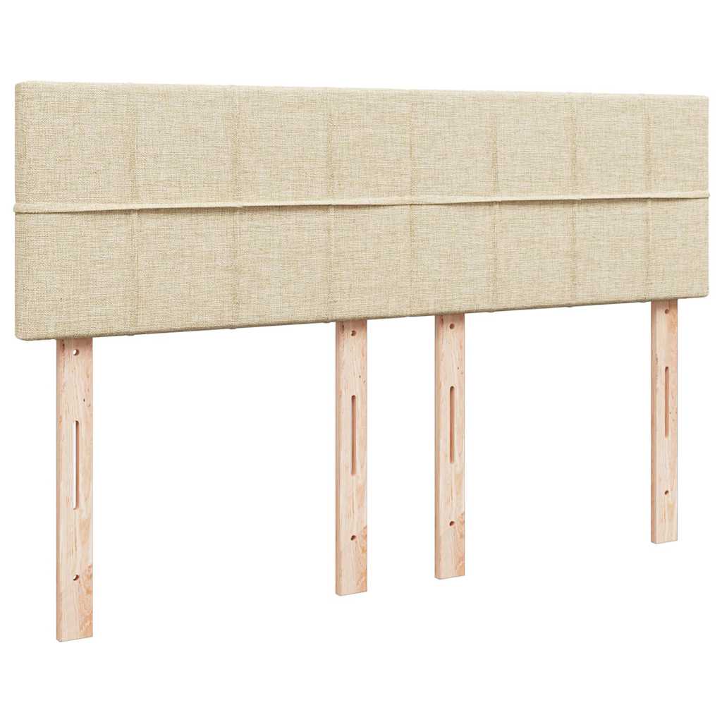 vidaXL Κρεβάτι Boxspring με Στρώμα Κρεμ 140x190 εκ. Υφασμάτινο