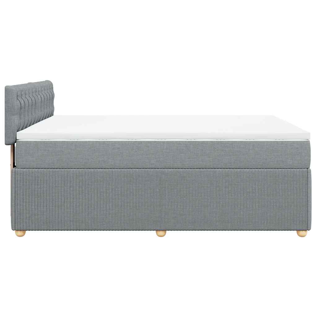 vidaXL Κρεβάτι Boxspring με Στρώμα Ανοιχτό Γκρι 140x190 εκ. Υφασμάτινο