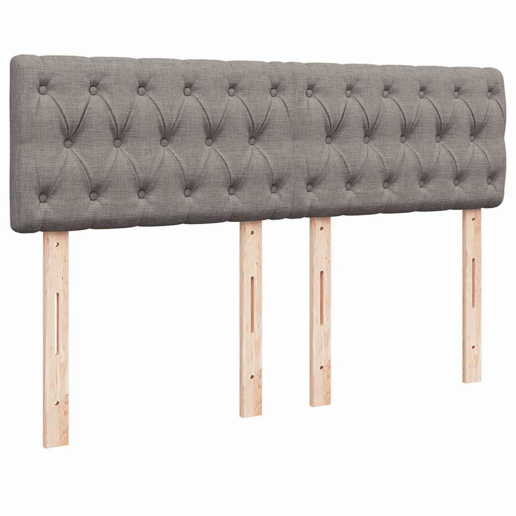 vidaXL Κρεβάτι Boxspring με Στρώμα Taupe 140x190 εκ. Υφασμάτινο