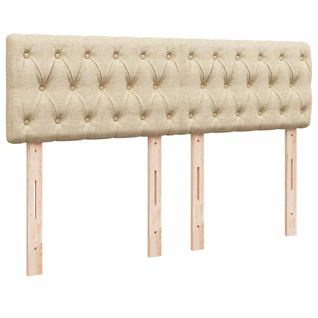 vidaXL Κρεβάτι Boxspring με Στρώμα Κρεμ 140x190 εκ. Υφασμάτινο