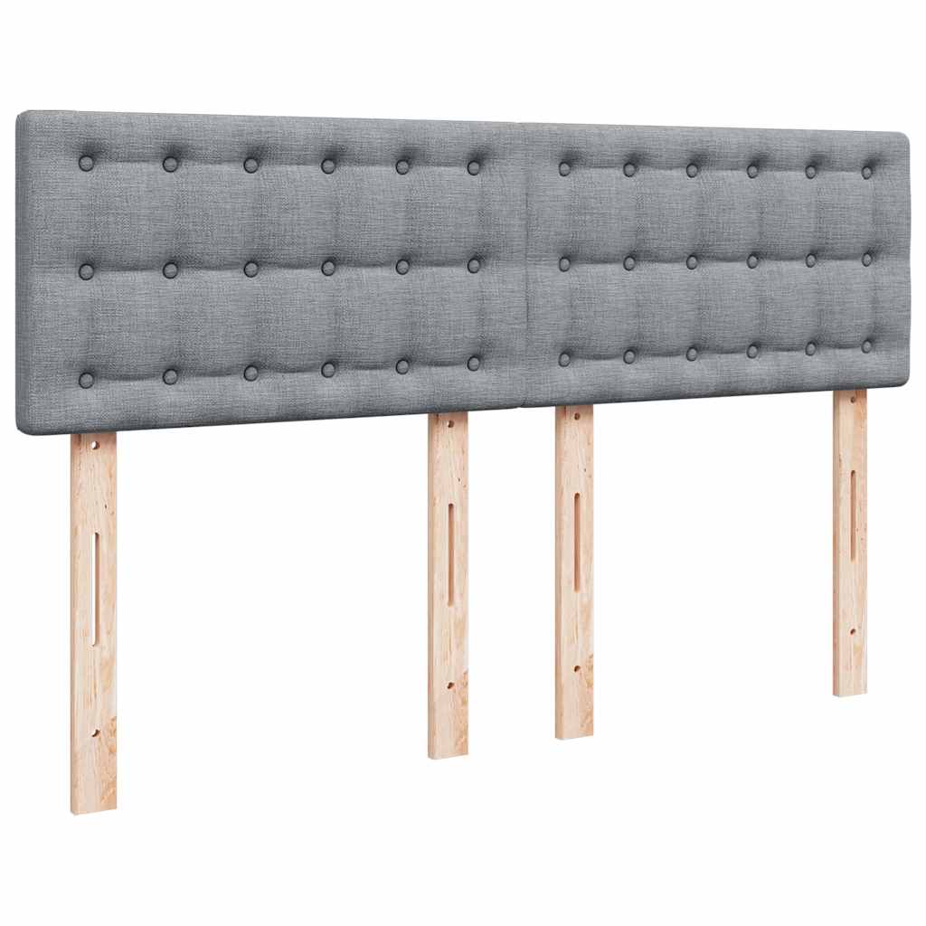 vidaXL Κρεβάτι Boxspring με Στρώμα Ανοιχτό Γκρι 140x190 εκ. Υφασμάτινο